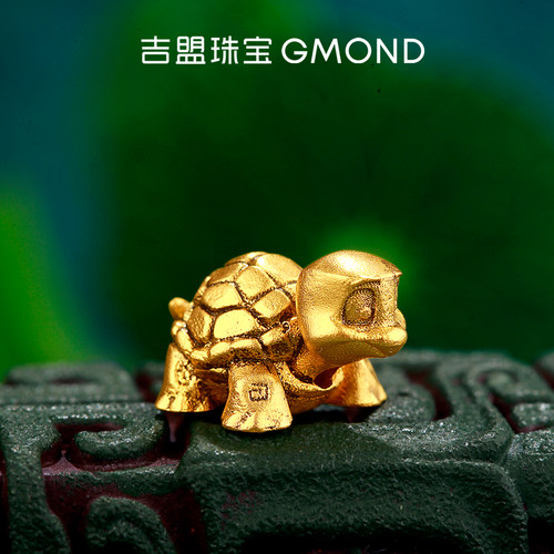 古法黑金杰克龟足金文玩小乌龟