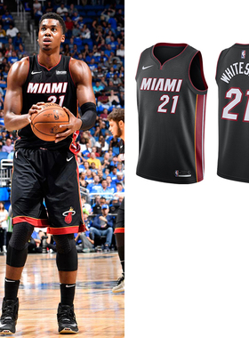 NIKE耐克 怀特赛德球衣 NBA迈阿密热火队21号SW白边 酷动城正品