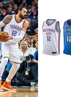 耐克NIKE NBA亚当斯球衣 雷霆12号篮球运动服SW球迷版 酷动城