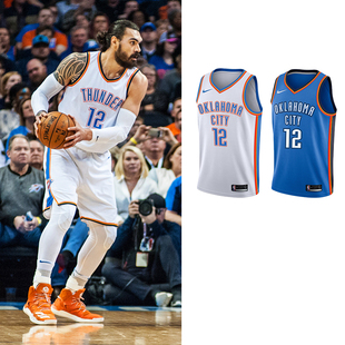 耐克NIKE NBA亚当斯球衣 雷霆12号篮球运动服SW球迷版 酷动城