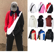 NIKE 耐克女子外套短款上衣防风夹克连帽运动休闲女装 bv2834-010
