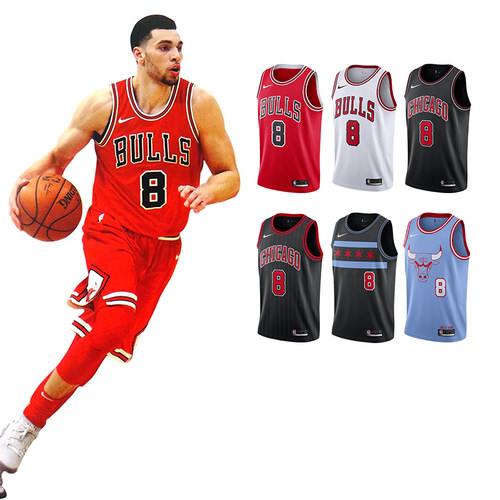 nba芝加哥公牛扎克8号酷动城球衣