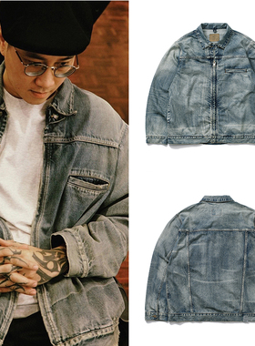 MDNS WTAPS余文乐同款牛仔衣男外套秋季新款日系复古水洗破坏夹克