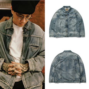 MDNS WTAPS余文乐同款牛仔衣男外套秋季新款日系复古水洗破坏夹克