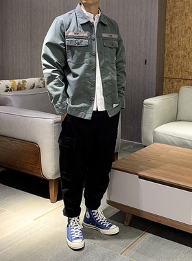 MDNS MADNESS 余文乐同款宽松工装夹克WTAPS男日系多口袋纯色外套