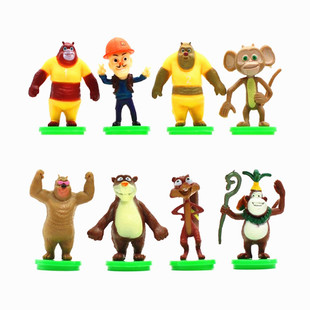 熊出没熊大熊二光头强蛋糕装饰摆件卡通玩偶生日椰树彩虹烘焙插件