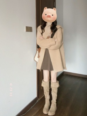 胖MM港味小众设计感披肩毛衣外套