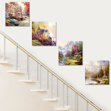 楼梯间装饰画组合现代简约走廊过道挂画美式乡村田园风格餐厅壁画