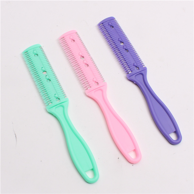 双面刀削发梳 不锈钢双面刀片/削发刀/削发器/理发刀 剃须刀3色