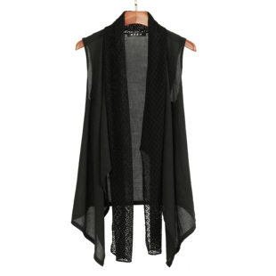 夏装男士无袖开衫马甲披风修身薄外套休闲潮流暗黑系男装镂空马夹