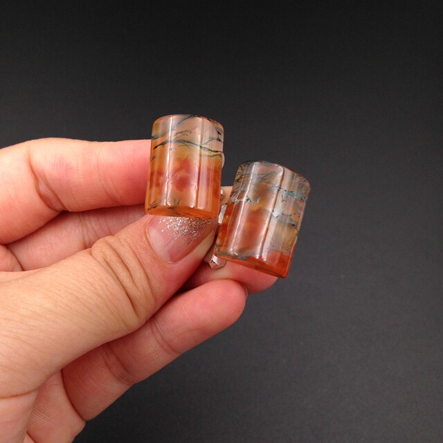 JAPAN SHIZUOKA AGATE G TONE CUFFLINKS CUFFLINKS CUFFLINKS MENS CUFFLINKS CARAMEL COLOR JELLY AGATE