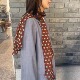 棕色波点丝巾真丝印花百搭丝带脖饰女发带绑发长条围巾桑蚕丝春秋