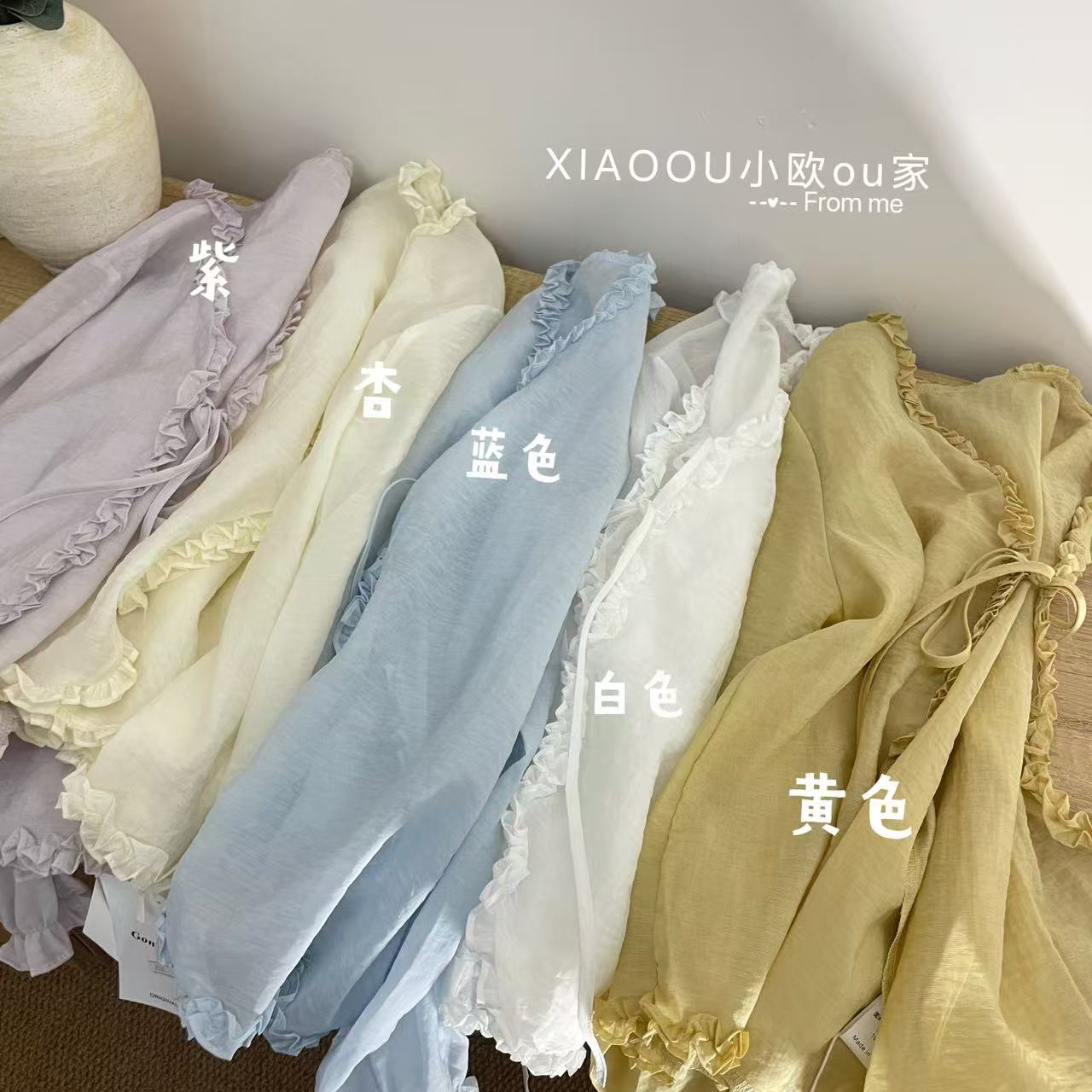 甜美木耳边绑带宽松休闲衬衫女设计感小众上衣潮