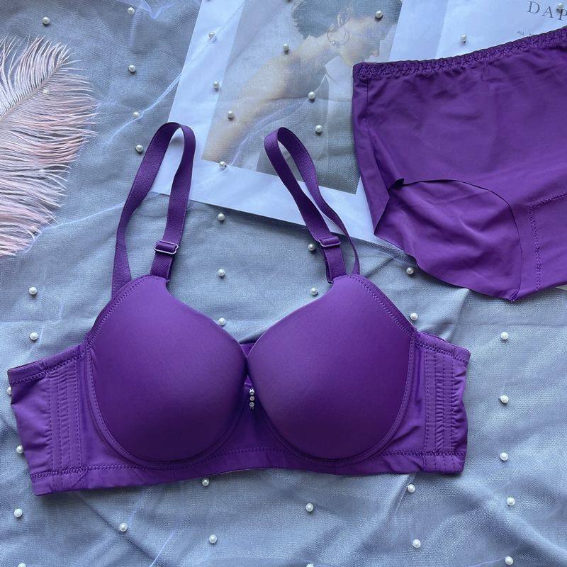 紫色光面超薄无痕大码文胸套装聚拢舒适透气200斤加肥加大内衣BCD,女士内衣/男士内衣/家居服,文胸套装,淘宝优惠券,粉丝福利购,淘宝优惠卷
