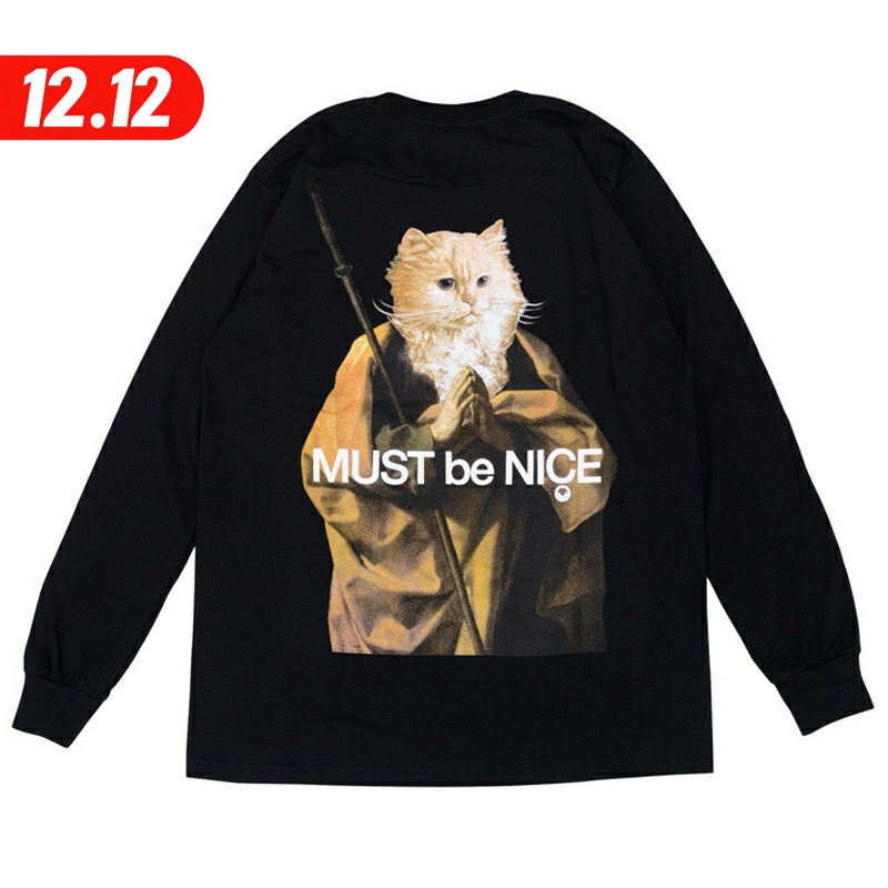 美国潮牌RIPNDIP 贱猫口袋猫 长袖T恤 男女情侣款 NERMUS祈祷僧侣