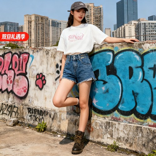 美国RIPNDIP中指猫樱花纯棉短袖