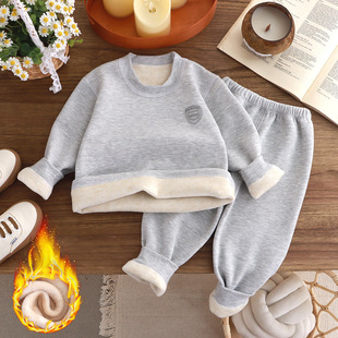 5冬装4女童6加绒加厚保暖内衣套装7儿童装8男童9家居服10岁2宝宝3