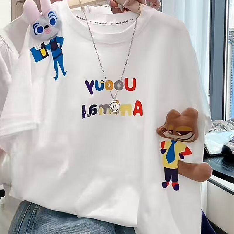 5春夏装4男童6纯棉卡通立体公仔短袖T恤7儿童装8女童9半袖上衣3岁