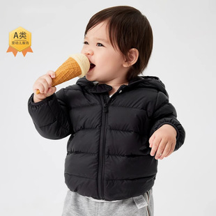 5秋冬装 男童连帽上衣3岁婴儿宝宝 4女童6轻薄羽绒服卡通外套儿童装