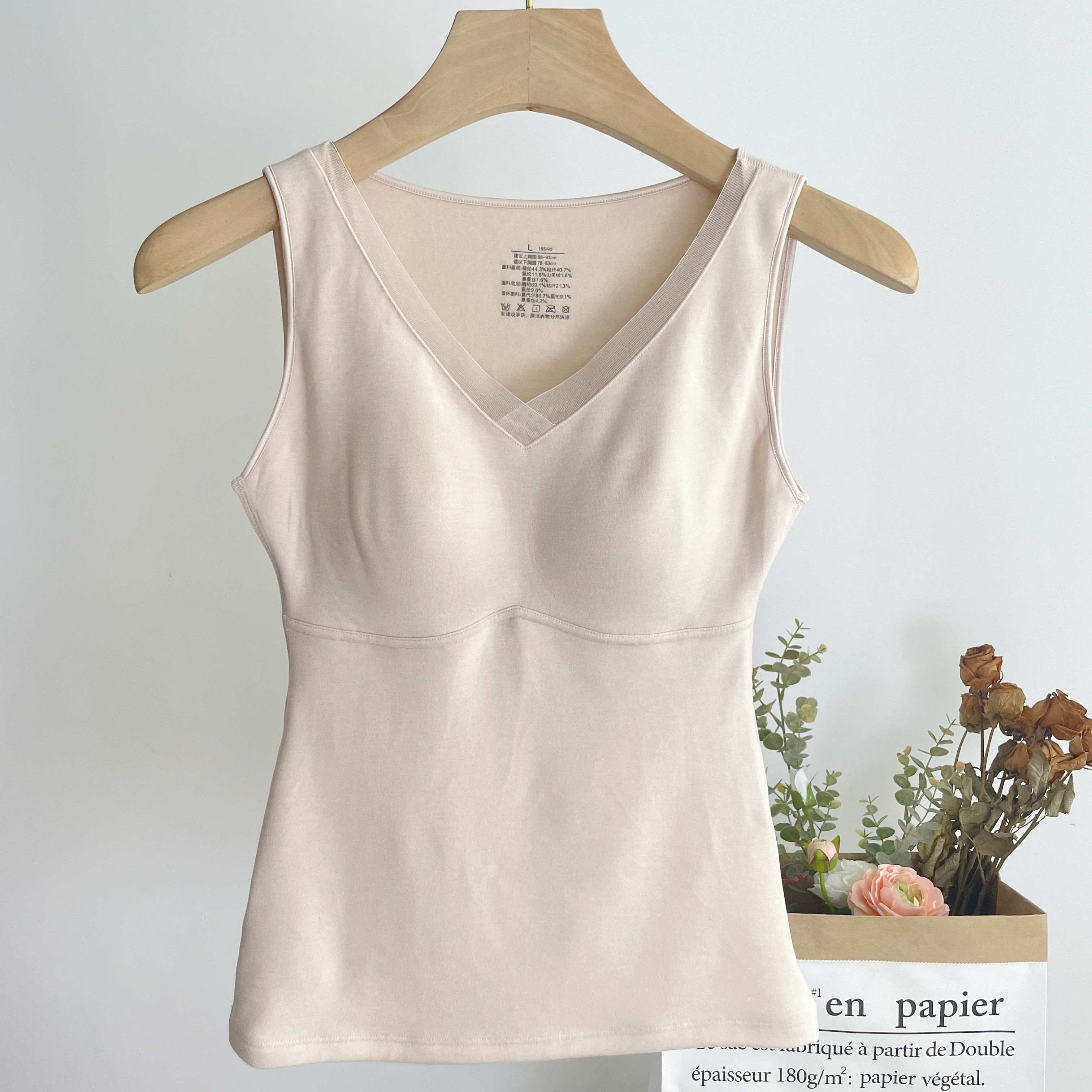 保暖背心女加绒薄绒带胸垫免穿文胸一体磨毛速暖大码打底衣秋冬款