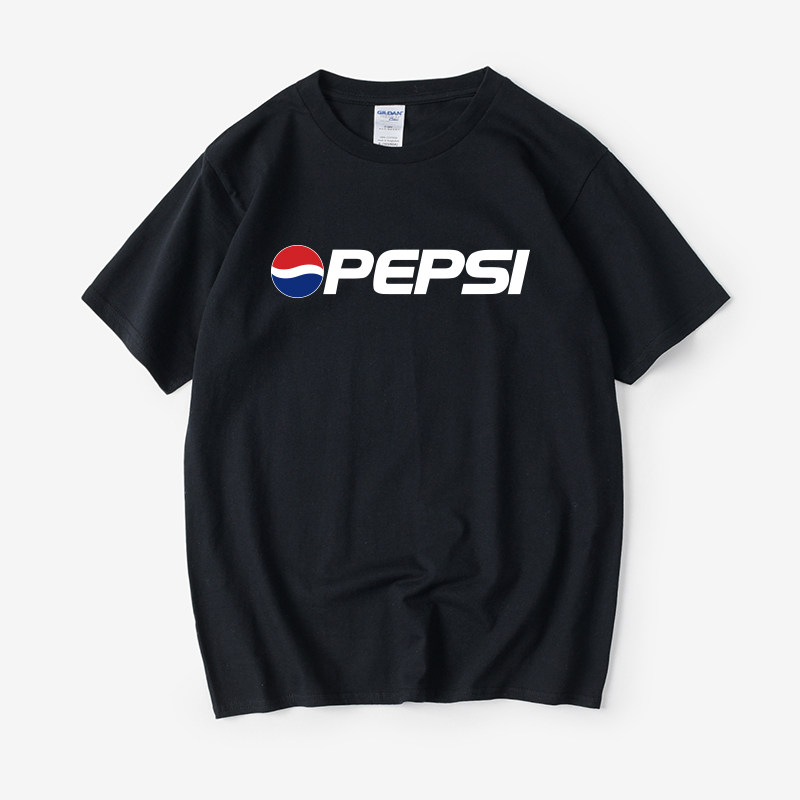 Pepsi百事可乐 T恤短袖圆领夏季男女情侣装上衣宽松半袖衣服印花