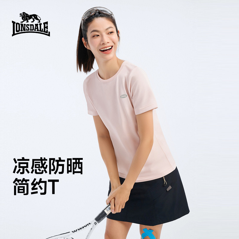 龙狮戴尔户外凉感防晒T恤夏季新款圆领短袖上衣女