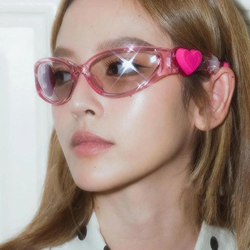 软糖爱心墨镜千禧风Y2K桃心花朵辣妹太阳眼镜粉色眼镜小红书网红