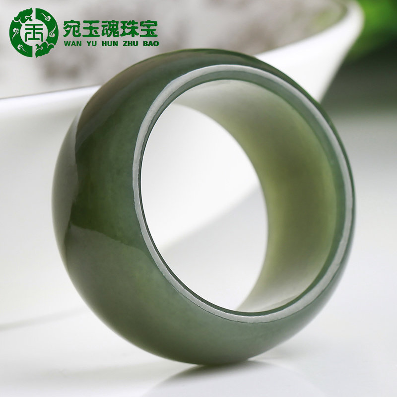 和田玉戒指加宽版男女款玉指环冰底湖水绿敦敦小扳指,珠宝/钻石/翡翠,手饰,淘宝优惠券,粉丝福利购,淘宝优惠卷