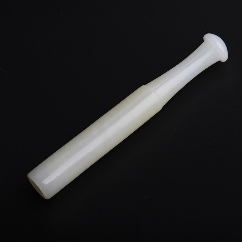 和田玉烟嘴手把件白玉烟嘴玉石烟具配件香烟玉烟嘴手玩件