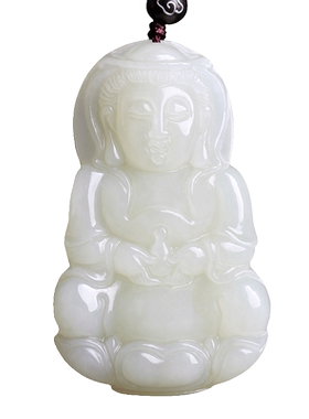 宛玉魂男士和田玉白玉观音