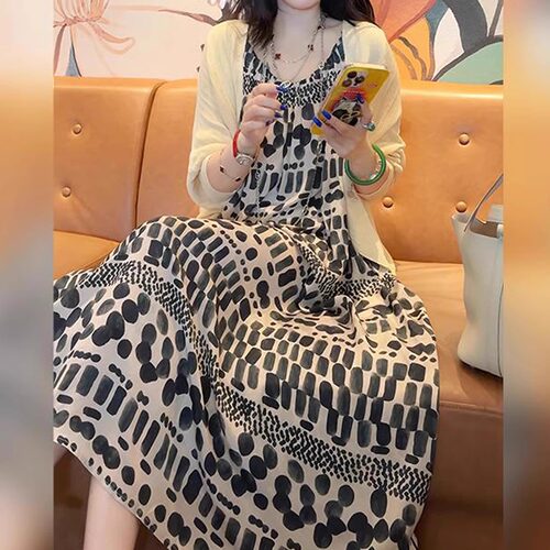 法式慵懒开衫吊带裙套装女2025夏季时尚复古气质显瘦高级感两件套