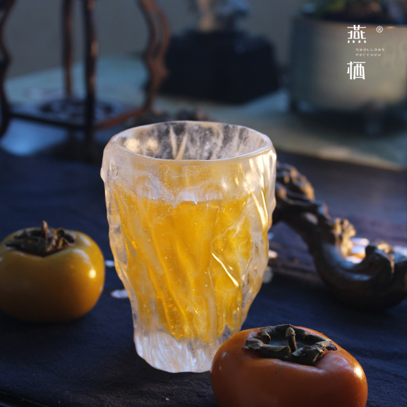 冰冻烧琉璃加厚水杯绿茶杯创意威士忌洋酒杯冰咖啡果汁杯礼品杯子