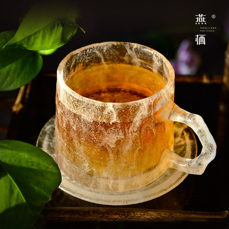 古法琉璃冰冻烧绿茶冷饮杯手工果汁杯搅拌杯大茶杯可乐马克杯精致