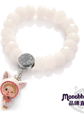Monchhichi/萌趣趣官方直售饰品女时尚白玉半宝石串珠手链B021C40