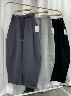 MRDONG韩国代购男装MODEN掐褶气球阔版加绒宽松直筒落地休闲裤