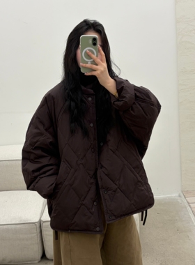 韩国代购直播FLOOR男女双面穿9比1鸭绒羽绒服绳带短款设计师外套