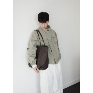 MRDONG韩国代购男装四口袋立体结构宽松气质半拉链工装夹克春外套