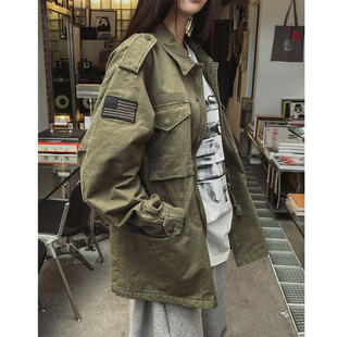复古外套 USA复古军事风重工水洗可收腰工装 MRDONG韩国代购 男女款