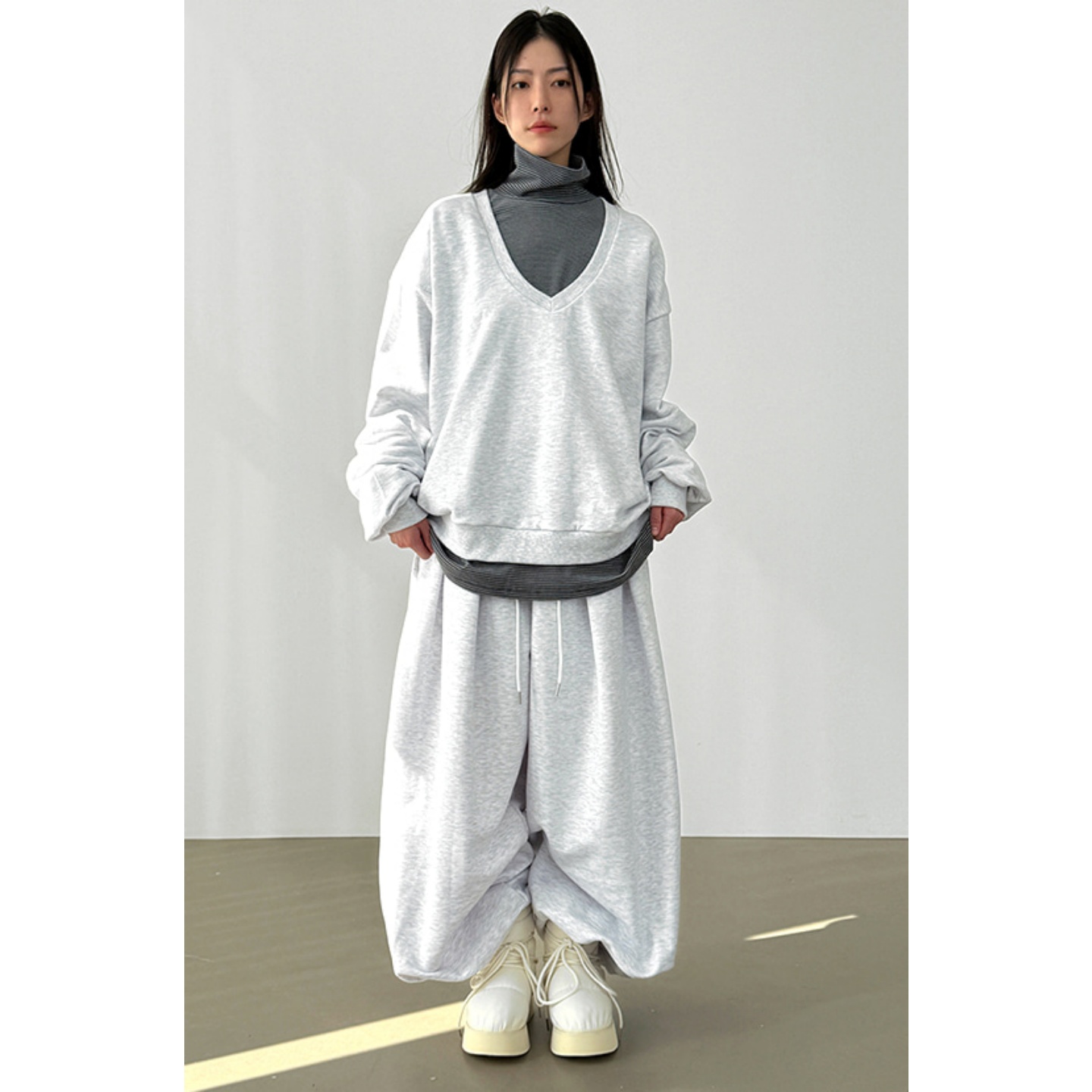 韩国代购tuckcotton大阔腿卫裤