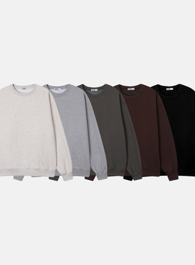 福利秒杀韩国男装代购直播DUDE重工抓绒5色百搭秋冬宽松圆领卫衣