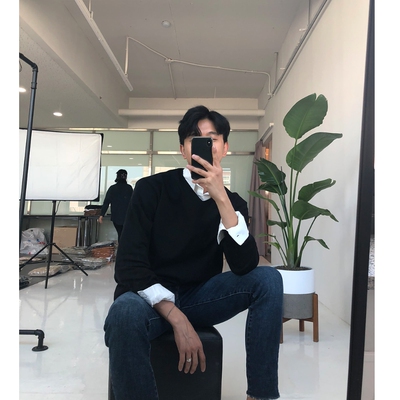 韩国代购直播男福利秒杀grass强推韩国产山羊绒羊毛亲肤V领毛衣