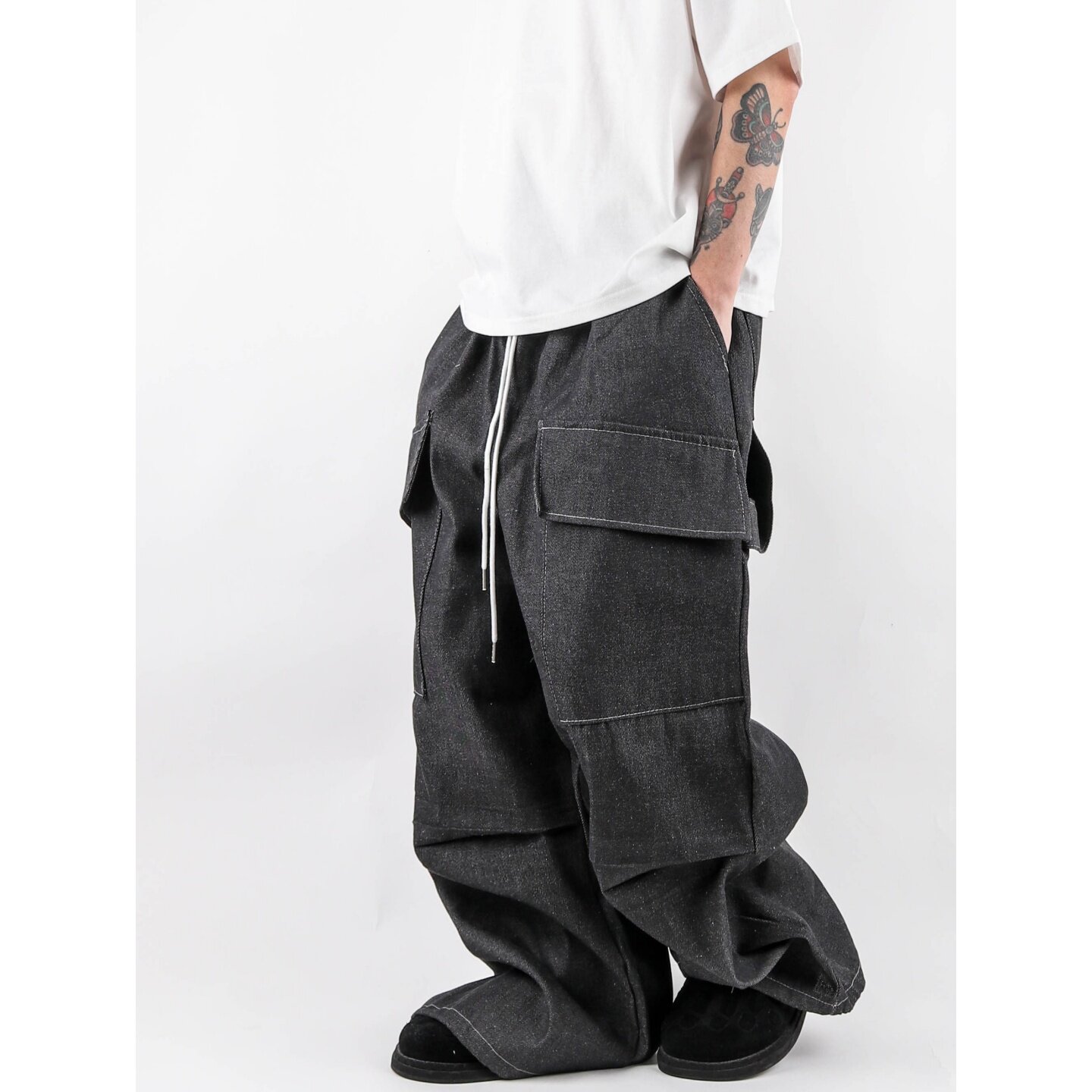 MRDONG韩国代购男装艾德帕大口袋宽松廓形气质伞兵工装休闲长裤款