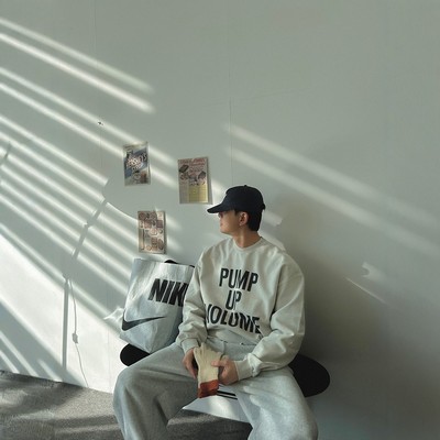 韩国代购纯棉水洗英文气质卫衣