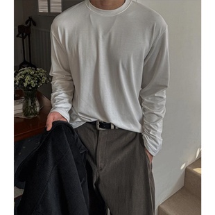 纯色长袖 DEEF简约基础款 打底T恤软糯亲肤舒适 男装 MRDONG韩国代购