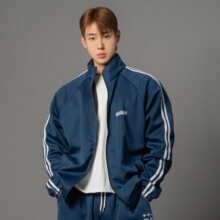 MRDONG韩国男装代购T1打野Oner同款字母线条立领插肩运动夹克外套