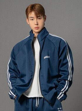 MRDONG韩国男装代购T1打野Oner同款字母线条立领插肩运动夹克外套