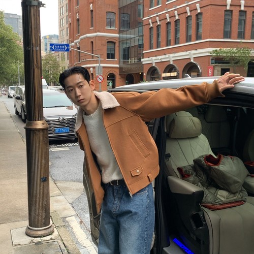 韩国男装羔毛翻领百货级毛呢夹克