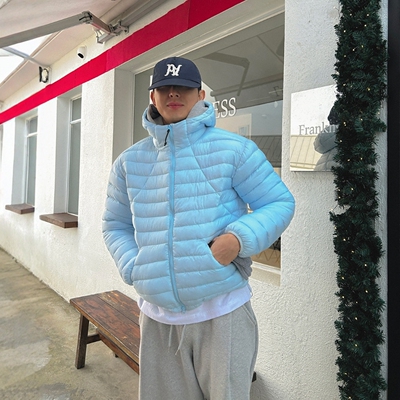 韩国代购轻量重工连帽棉服外套