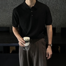 福利秒杀韩国男装代购直播Heai设计师轻熟翻领针织polo衫短袖T恤