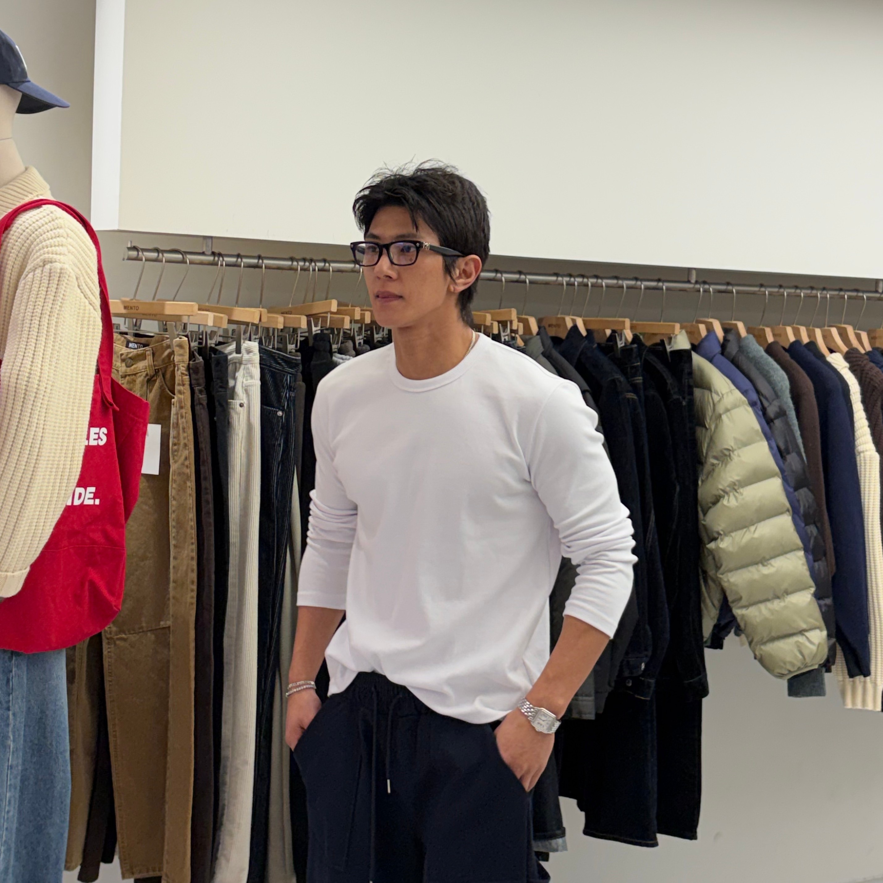 韩国代购男装直播MENTO重工高品26年春季新款棉弹力纹理长袖T恤,男装,T恤,淘宝优惠券,粉丝福利购,淘宝优惠卷